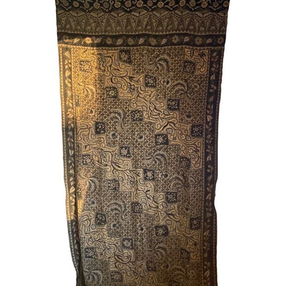 Extra large scarf wrap sarong in browns, tans, black 40 x 90 - Picture 2 of 8